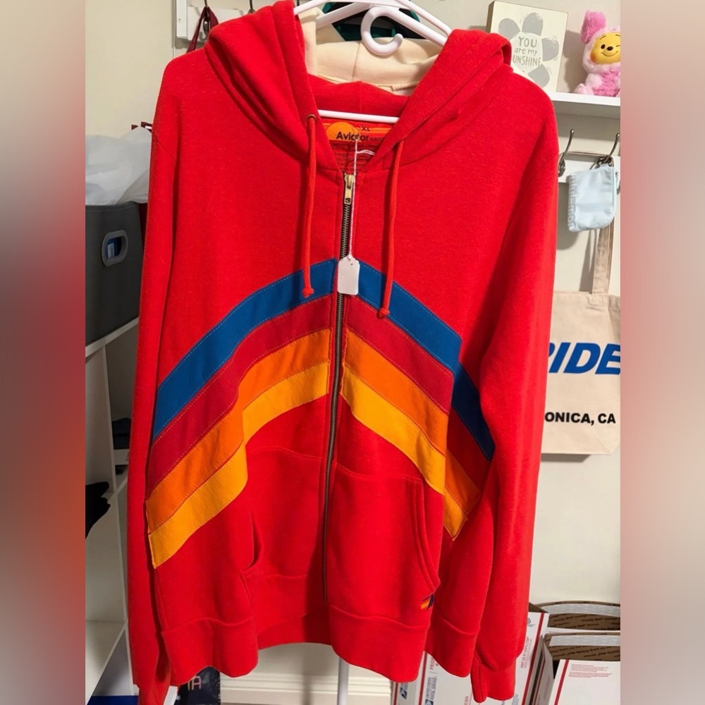 Aviator Nation NWT Mountain Stitch Chevron 4 Zip Hoodie - Picture 4 of 4